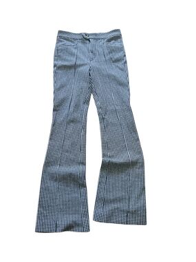 ​Anthropologie The Essential Trouser Flare Pants Houndstooth Black White Size 0
